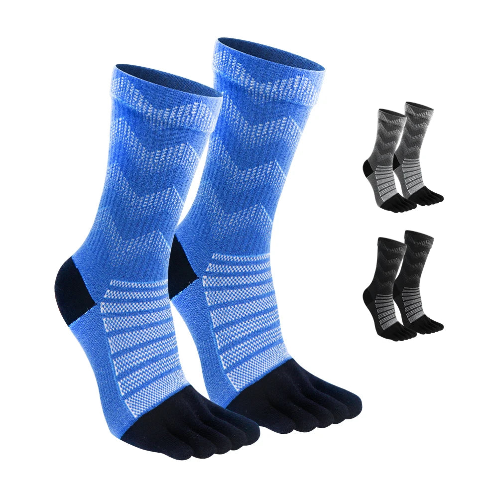1/3 Pairs Merino Wool Socks for Men Thick Warm Hiking Running Cushion Crew Socks Merino Wool Sports Five Toe Socks