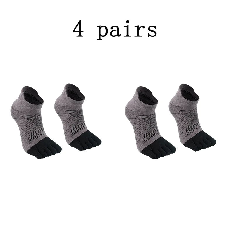 1/4/6 PAIRS COOLMAX Sports Socks Breathable Elastic 5 Toes Sports Socks Quick Drying Wicking Moisture Athletic Running Socks