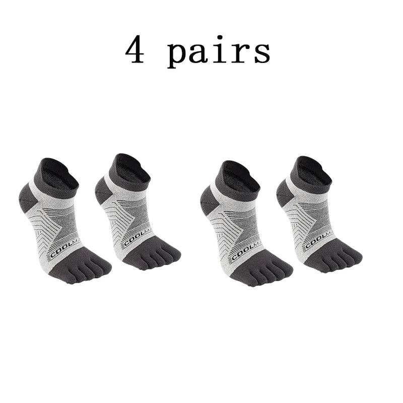 1/4/6 PAIRS COOLMAX Sports Socks Breathable Elastic 5 Toes Sports Socks Quick Drying Wicking Moisture Athletic Running Socks